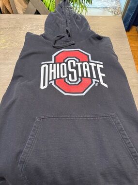 Port Authority Black Hoodie with Red & White Ohio State Logo XXL